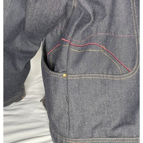 Vintage ROXY sz Large Retro Snowboard SkiJacket Blue Zip Denim look X-series - Picture 5 of 16